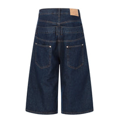 CapCabin “Layered Panel Denim Shorts”