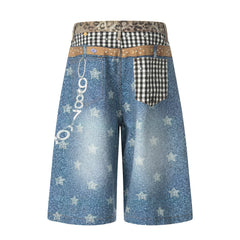 CapCabin “Vintage Patchwork Denim Shorts”