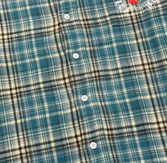 Vintage Plaid Graphic Frayed Hem Shirt