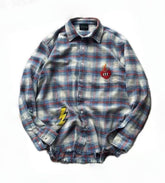 FALSE PERCEPTION Plaid Graphic Shirt Jacket