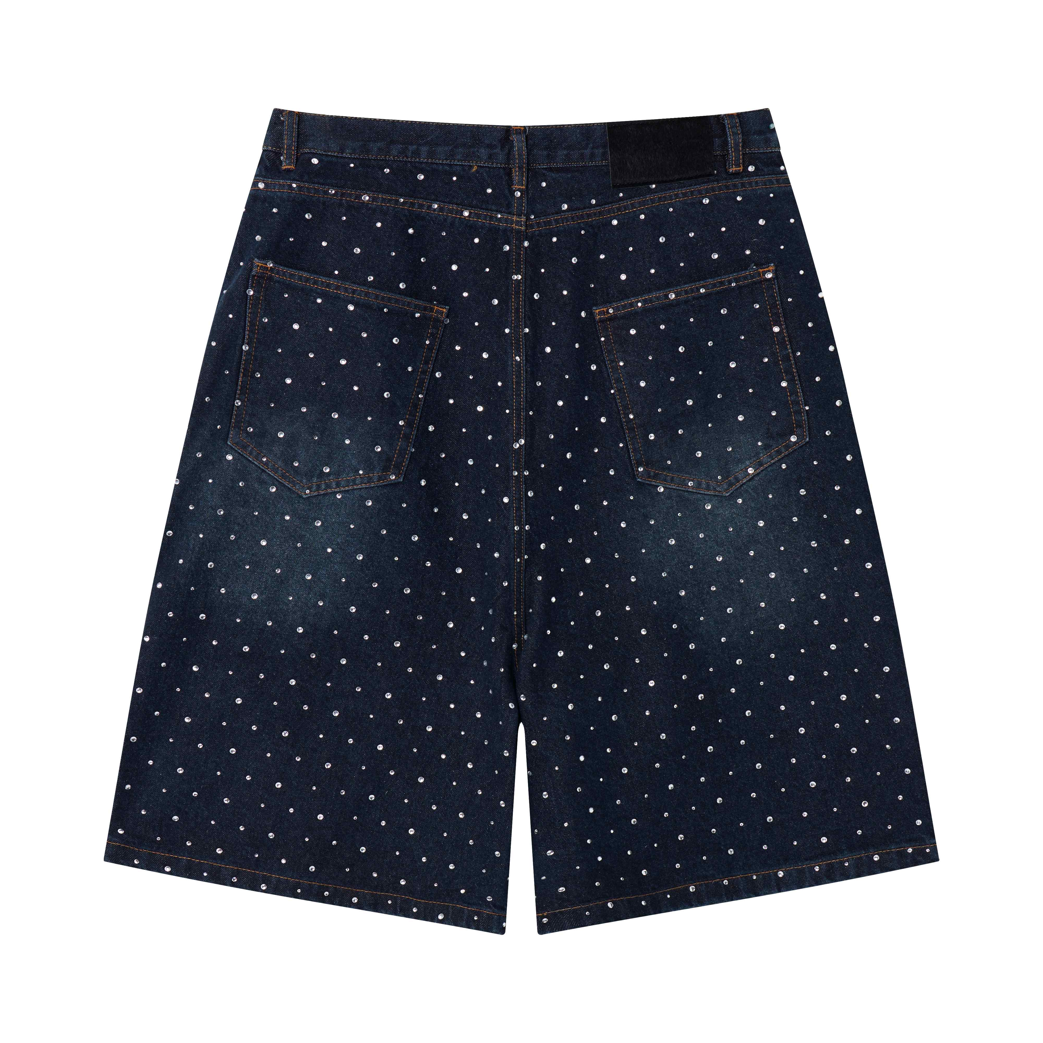 CapCabin Pearl Studded Denim Shorts