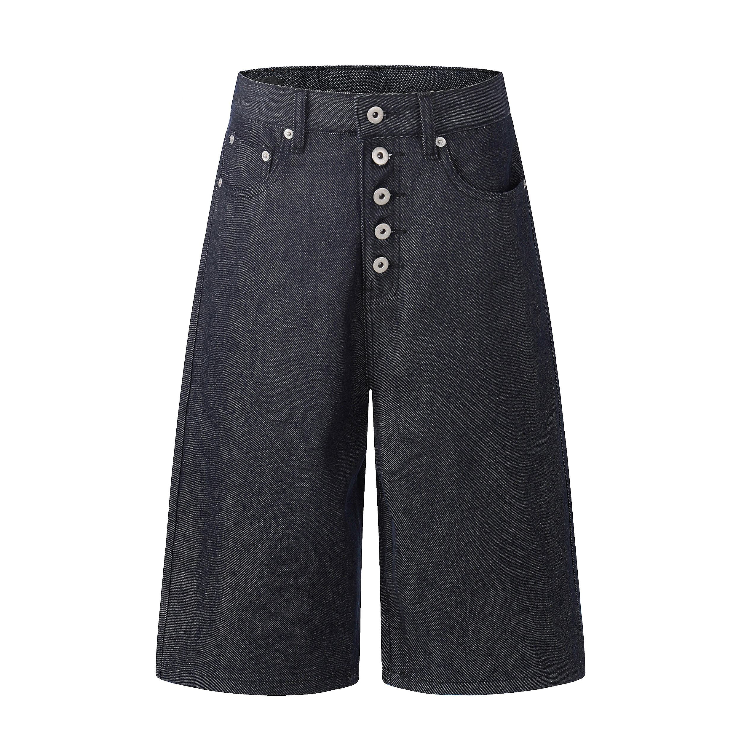 CapCabin “Raw Button Denim Jorts”