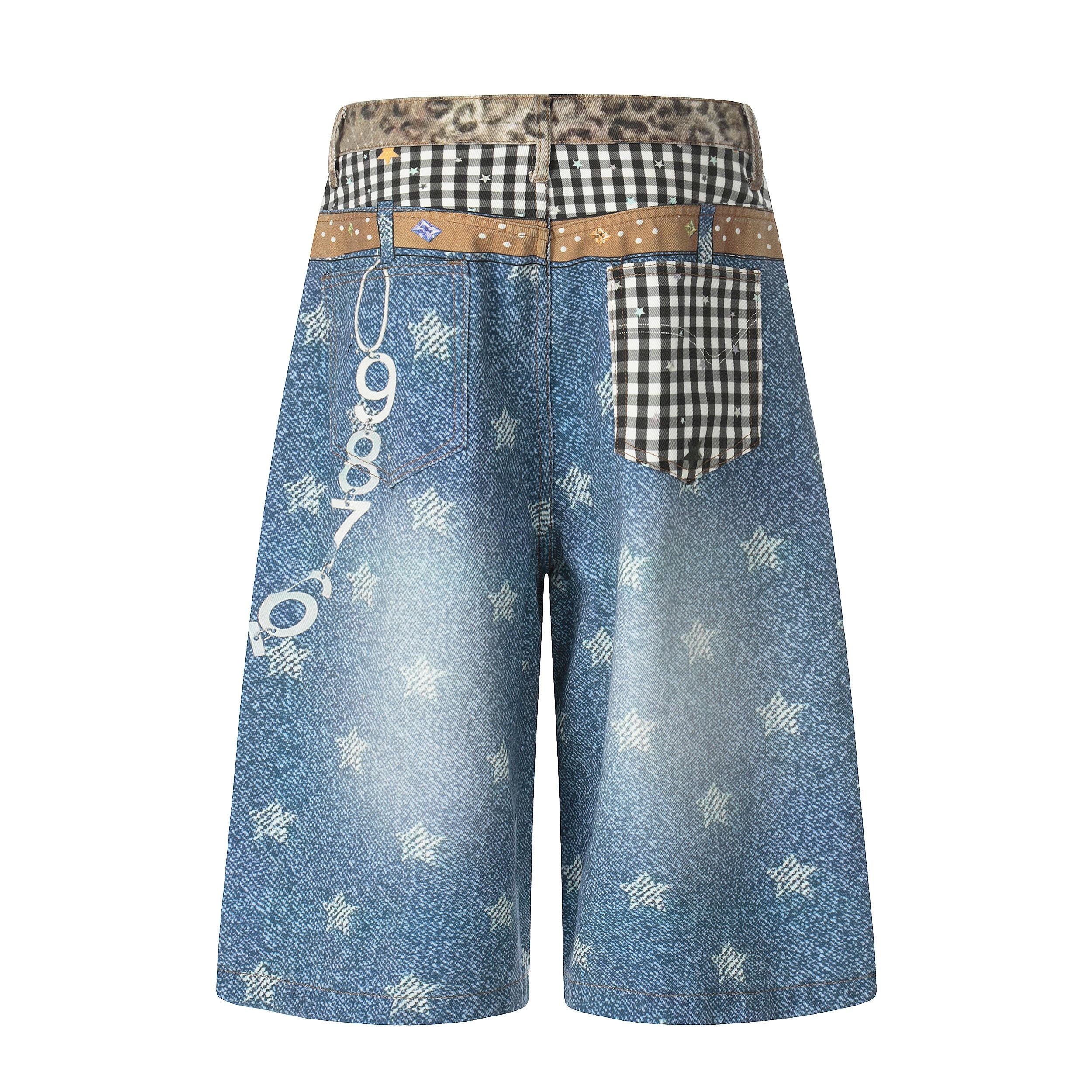 CapCabin “Vintage Patchwork Denim Shorts”