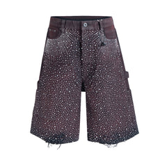 CapCabin Studded Denim Shorts