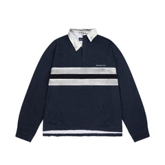 PROJECT G/R Striped Distressed Rugby Polo Shirt