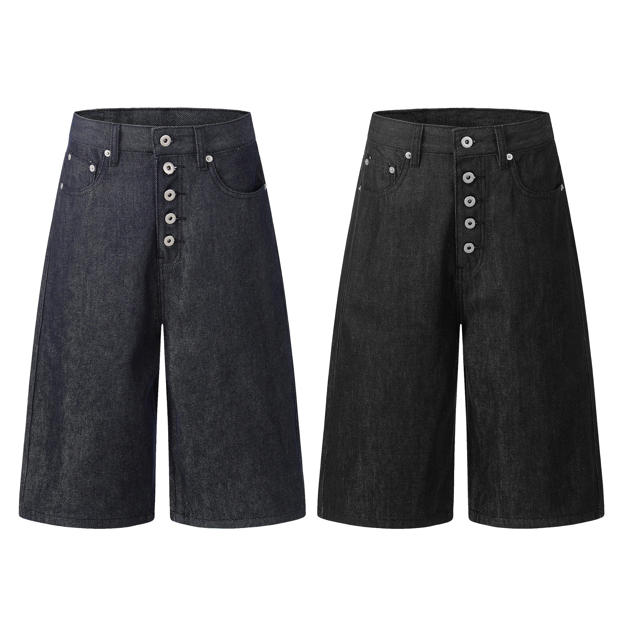 CapCabin “Raw Button Denim Jorts”