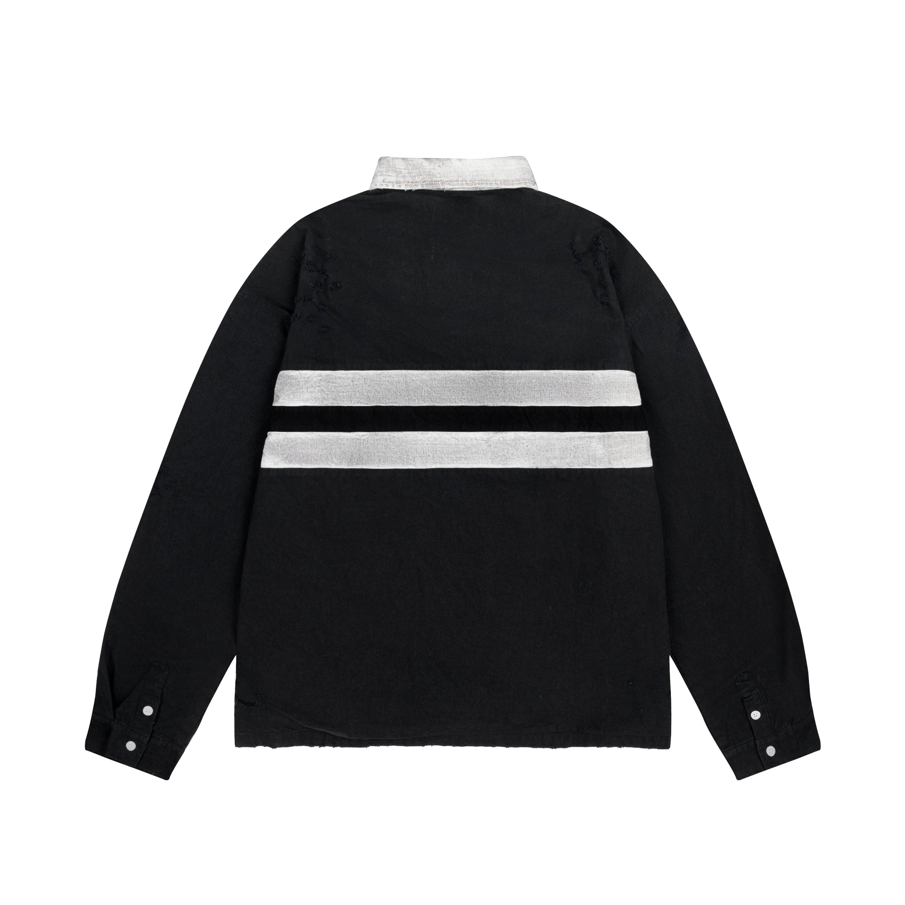 PROJECT G/R Striped Distressed Rugby Polo Shirt